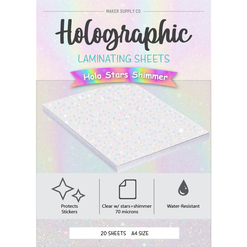 Holographic Stars and Shimmer - Laminating Sheets for Stickers