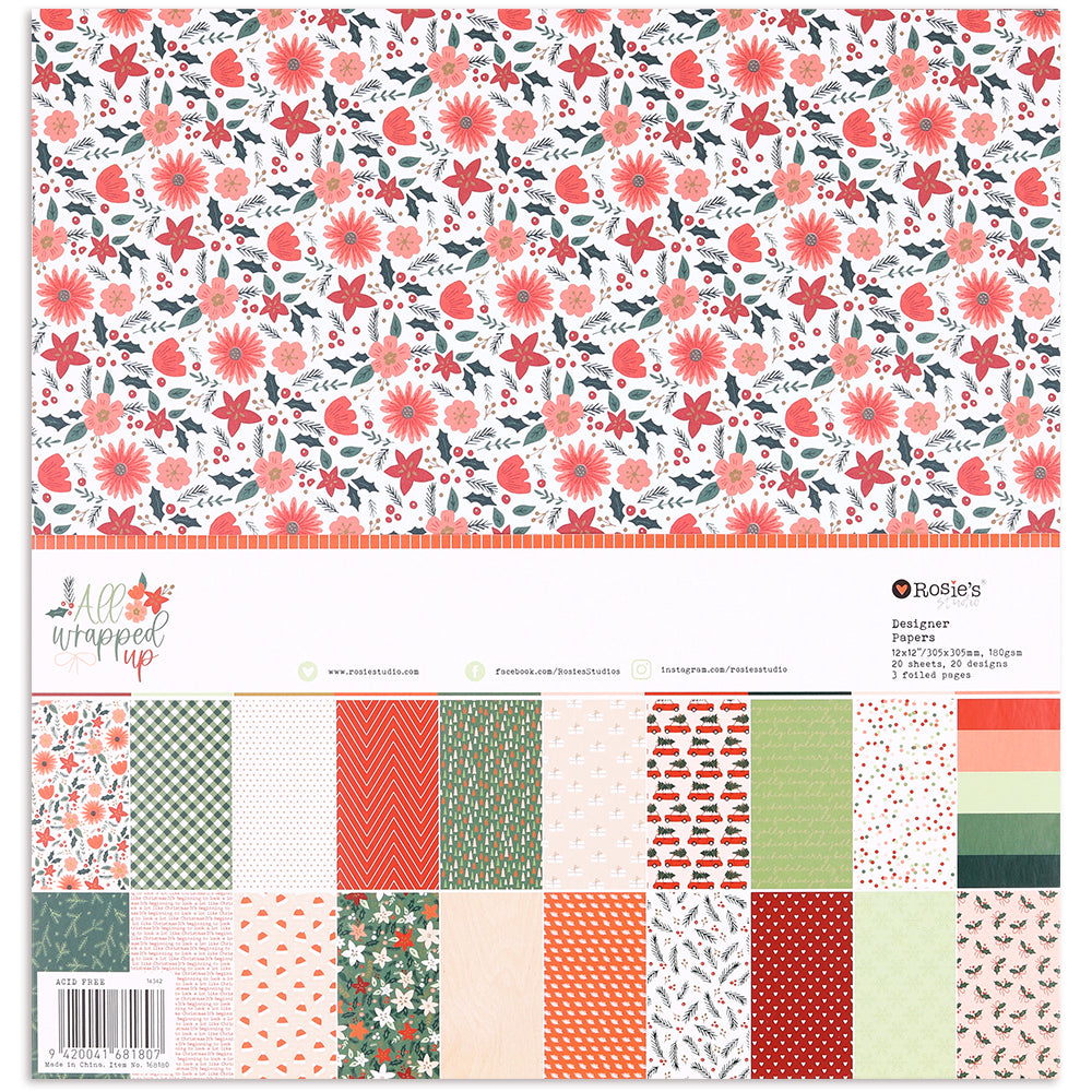 Designer Paper For File All Wrapped Up 12×12″ Designer Paper Pack 20 sheet