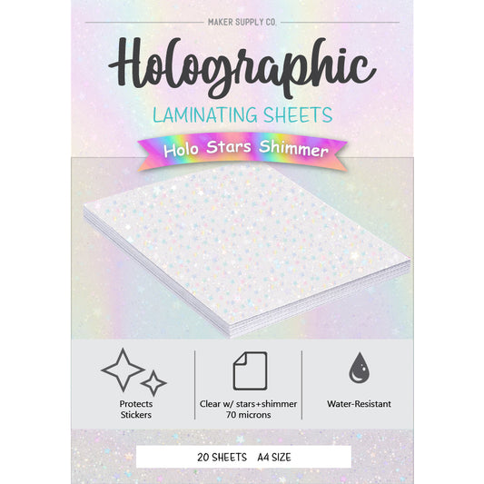 Holographic Stars and Shimmer - Laminating Sheets for Stickers