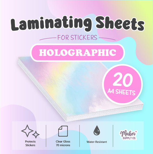 Rainbow Holographic - Laminating Sheets for Stickers