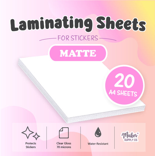 Clear Matte - Laminating Sheets for Stickers