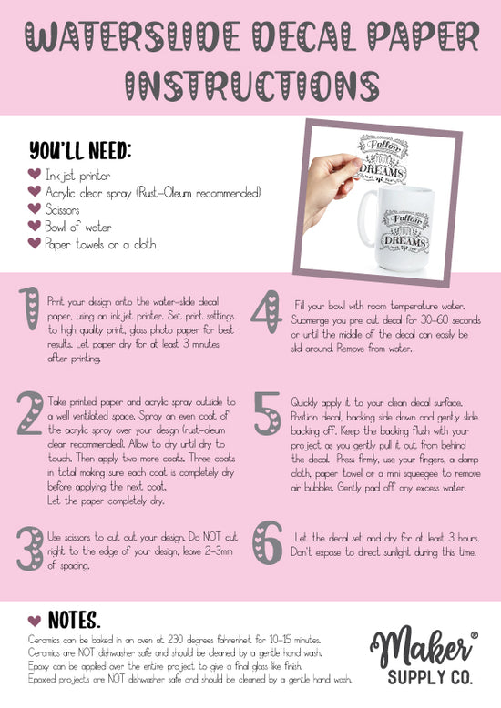 Waterslide Decal Paper