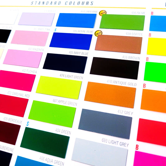 Premium HTV Poli-Flex Colour Chart