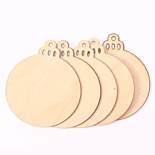 Wooden Baubles x5pcs